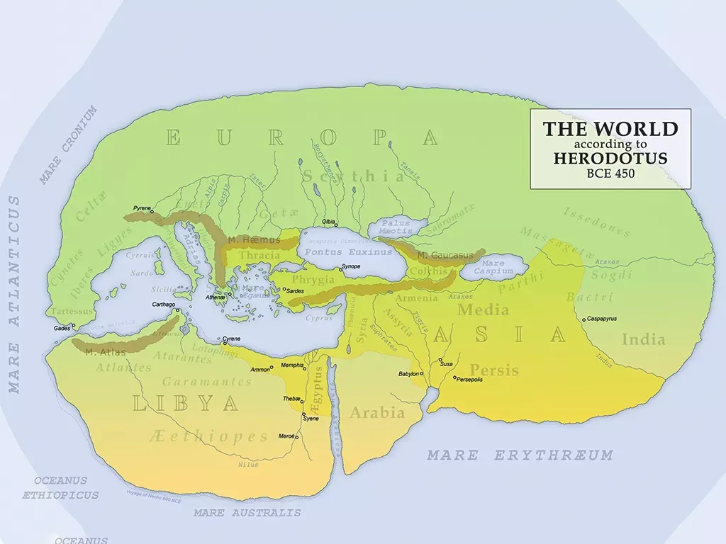 Expanding the Ancient World: Pytheas of Massalia's Arctic Voyage (325 BC) - Herodotus view of the world 325 BC
